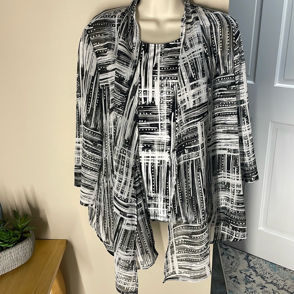 JM collection sheer open top with tank top